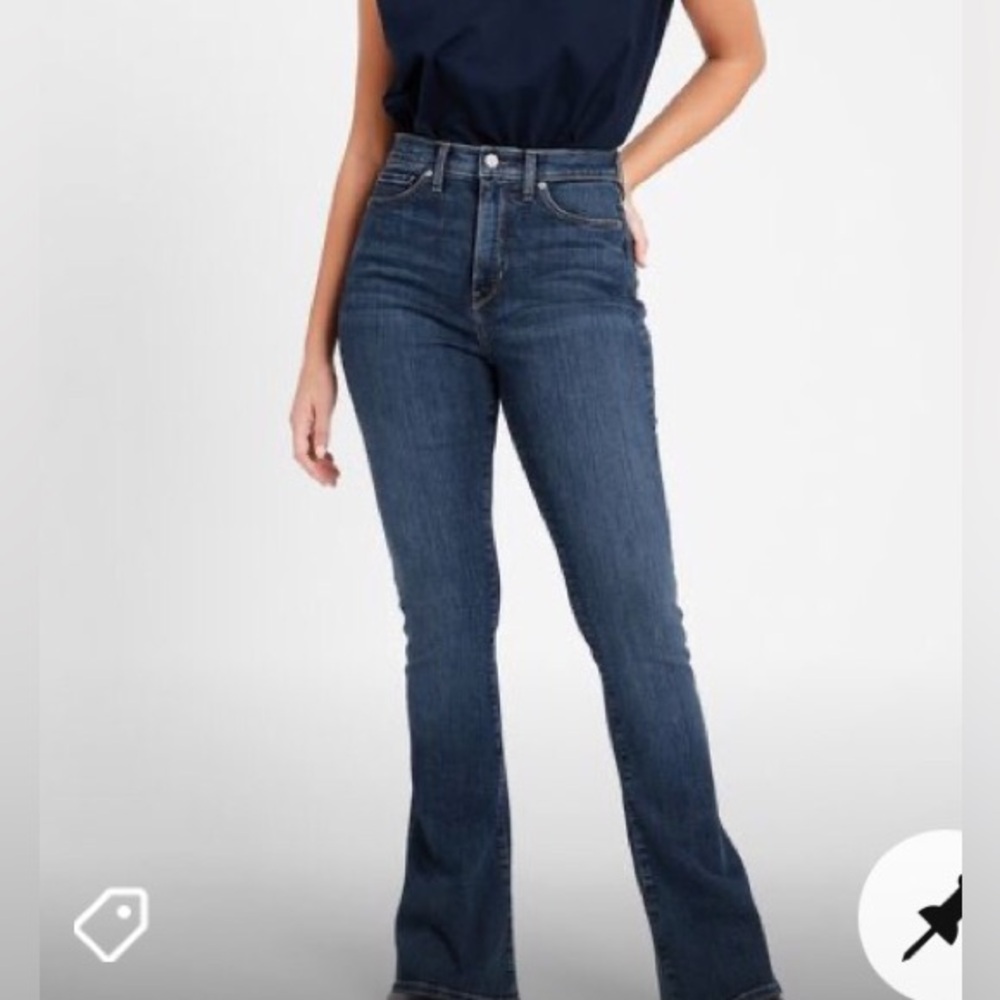 Woman’s Dark Washed Curvy Boot Cut Premium Denim Jeans